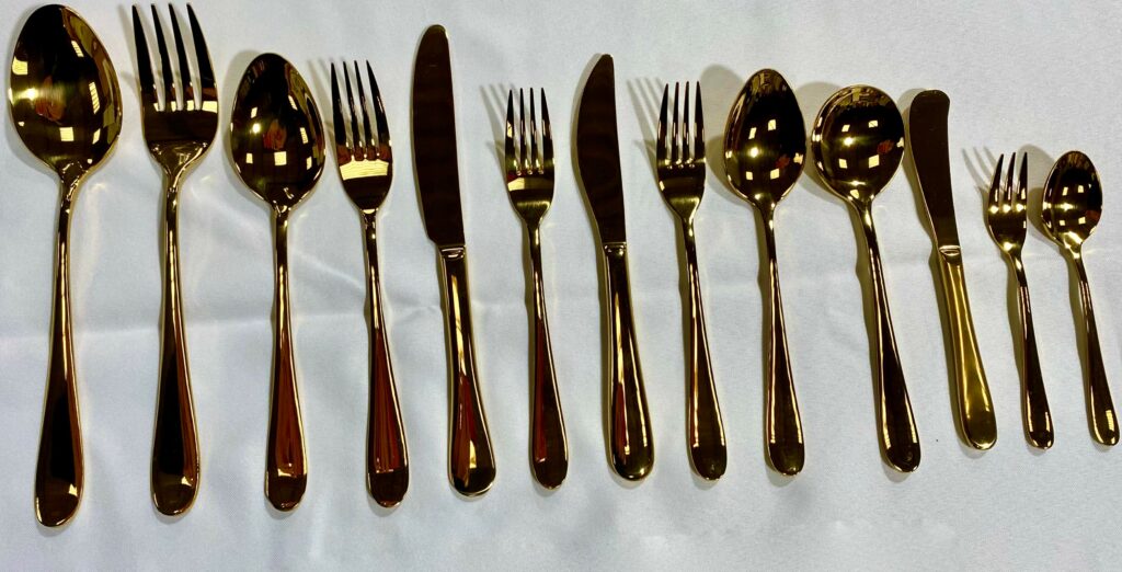 Gold Butter Knife Cutlery Hire, Gold Cutlery Hire Arden Hire