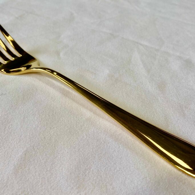 Gold serving fork