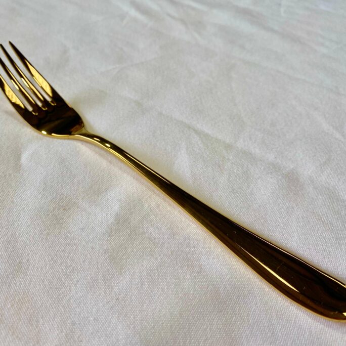 Gold dessert fork