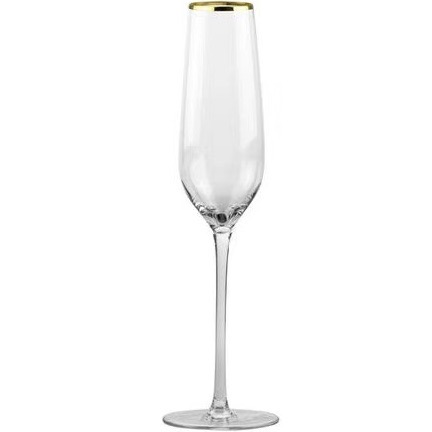 gold rim champagne glass