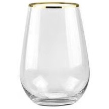 gold rim water glass