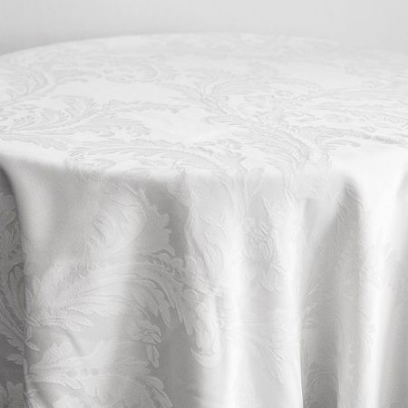 white damask tablecloth