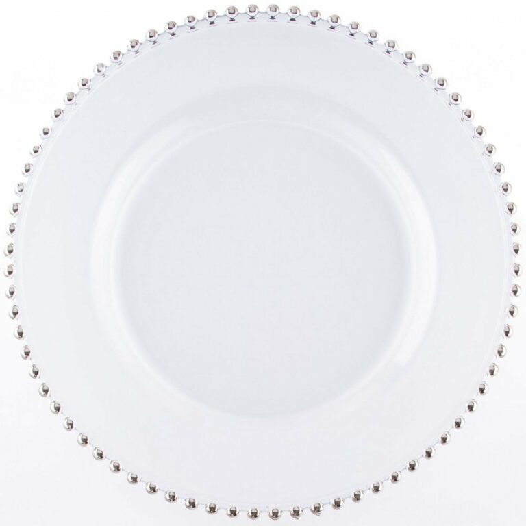 Silver Bead Glass Charger Plate Charger Plates Arden Hire
