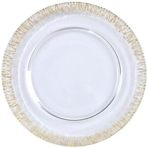 Crackled Gold Rimmed Charger Plate