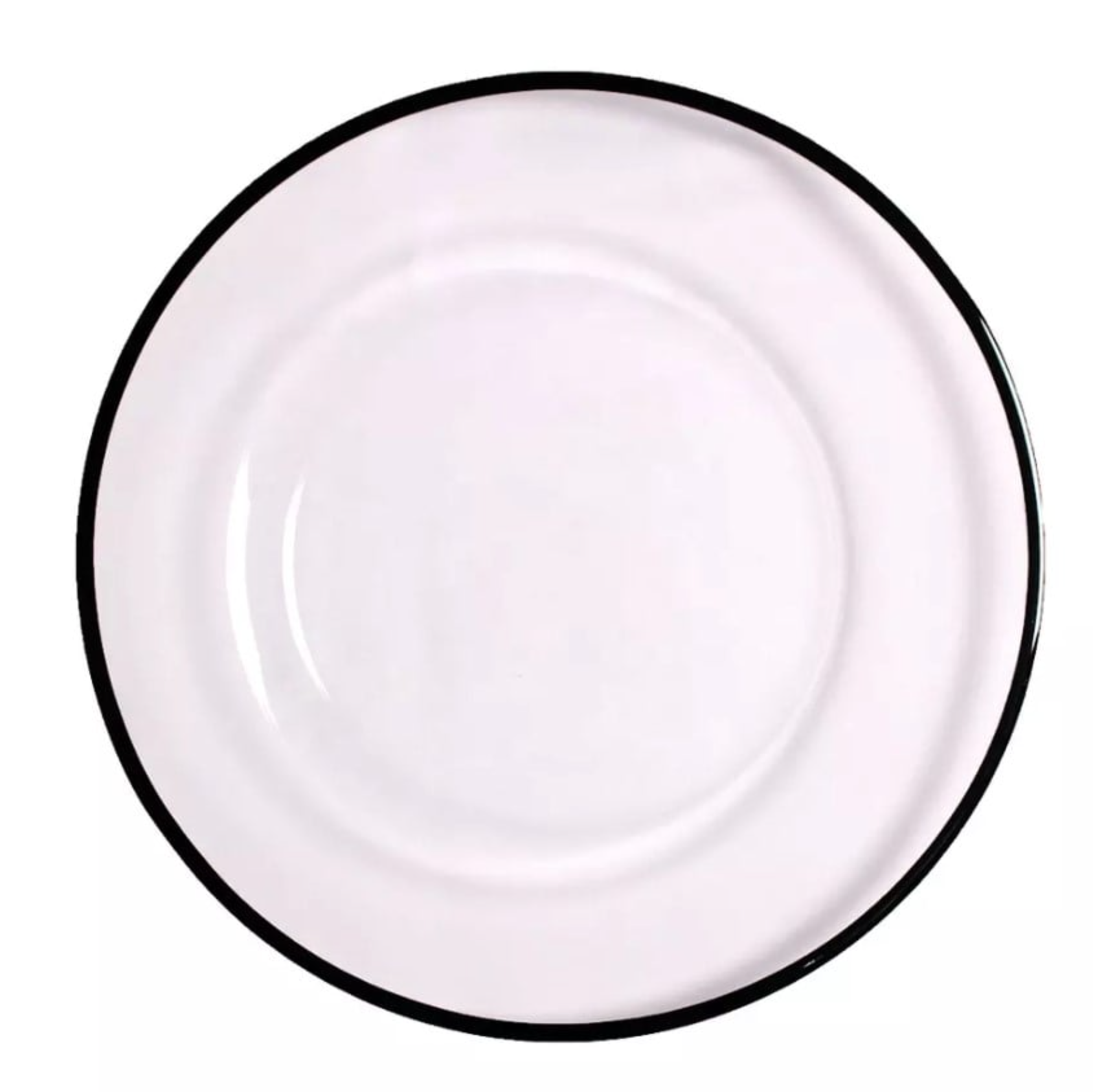 Black Rim Glass Charger Plate